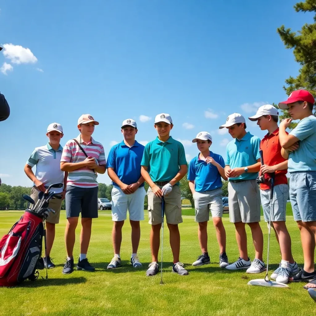 High school golfers preparing for competition at Midland Country Club