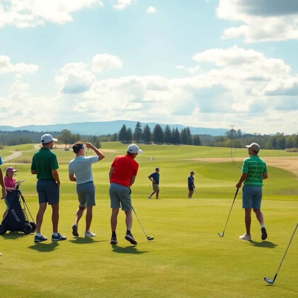 Young golfers competing in the Minnesota High School Golf Tournament