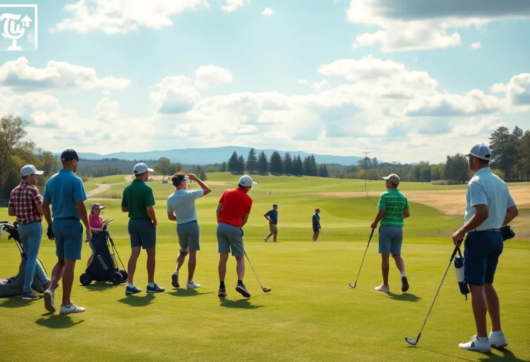 Young golfers competing in the Minnesota High School Golf Tournament