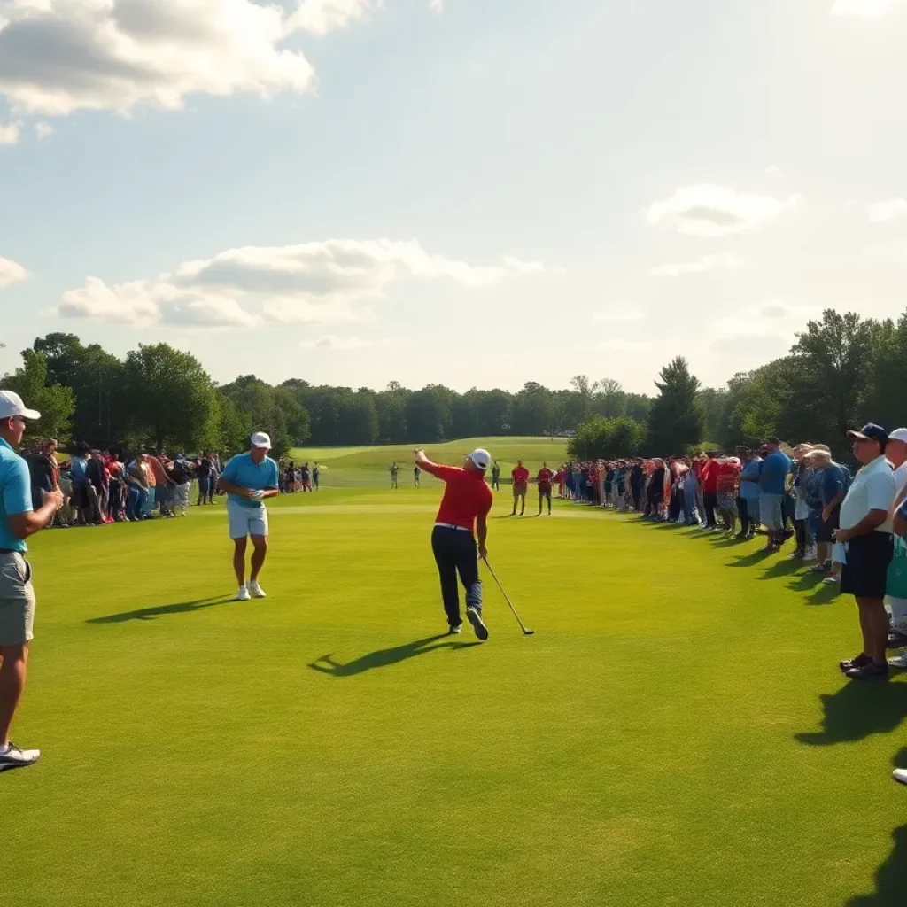Players competing at the Minnesota High School Golf Tournament
