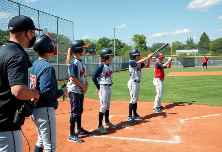 High school baseball players training at MLB Draft Combine