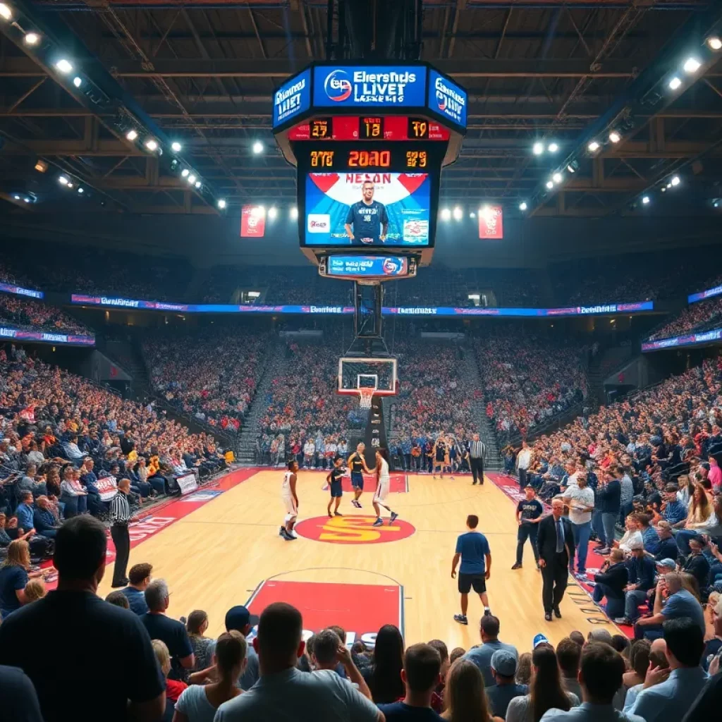 Exciting basketball action during the NCAA live event in San Juan Capistrano