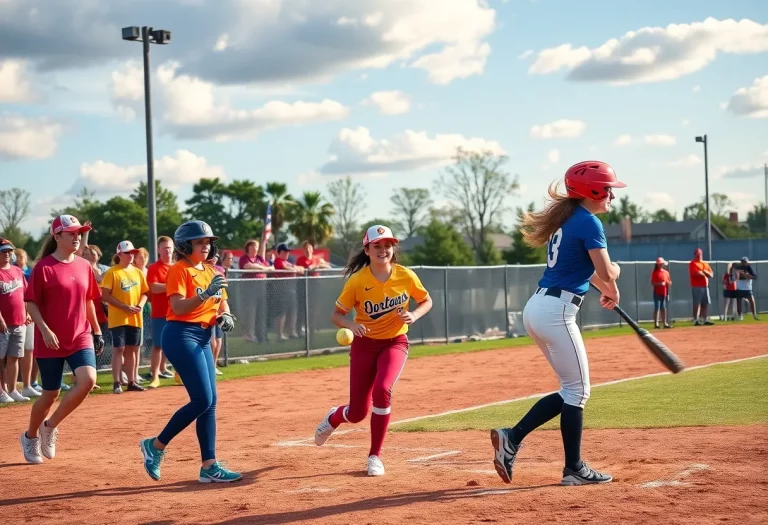 A high school softball game capturing the energy of the playoffs
