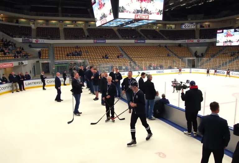 Young hockey players showcasing their skills at the NHL Scouting Combine in Buffalo