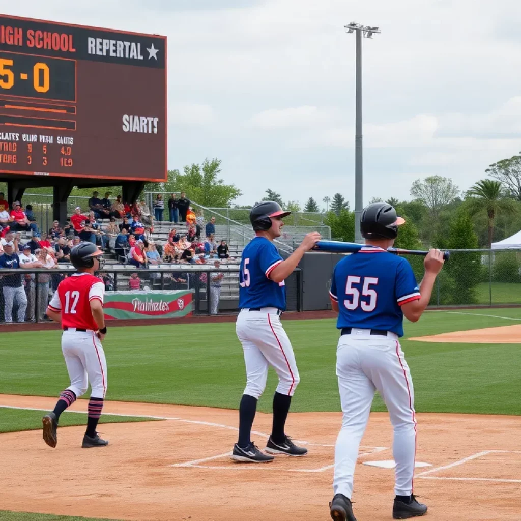Niagara Falls Wolverines play against McQuaid Jesuit in a baseball match