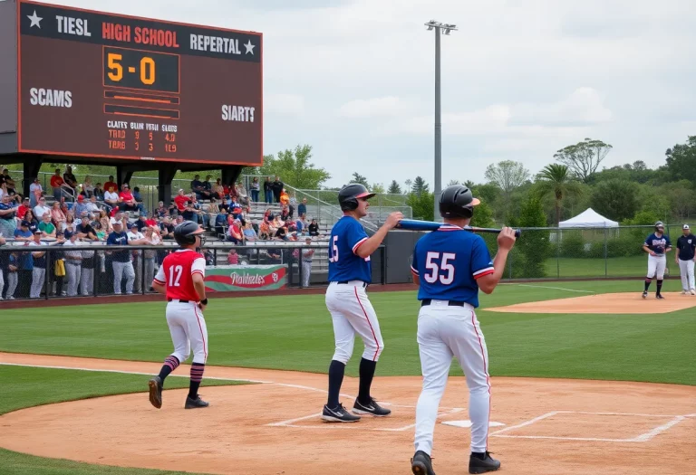 Niagara Falls Wolverines play against McQuaid Jesuit in a baseball match