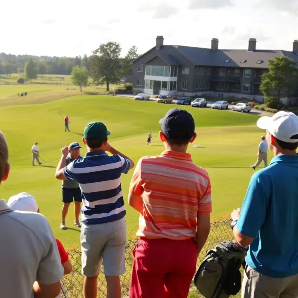 Young golfers competing at a junior golf championship