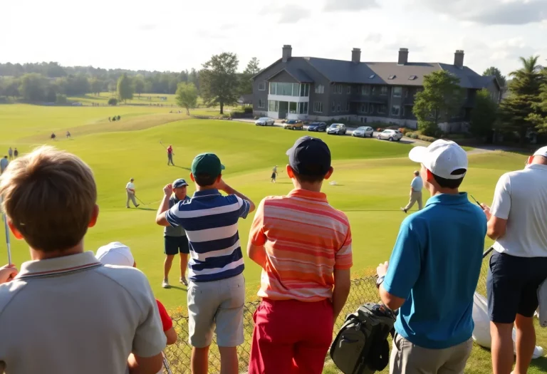 Young golfers competing at a junior golf championship