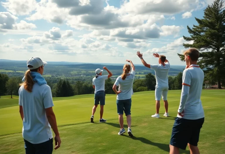Noblesville Boys Golf Team celebrating their achievement at the state finals