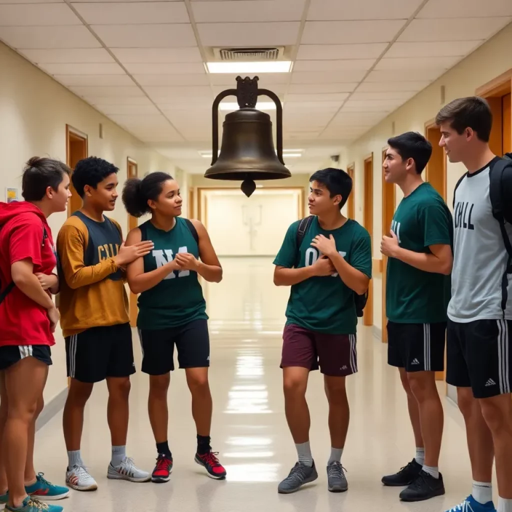 Young athletes supporting each other in a hospital setting