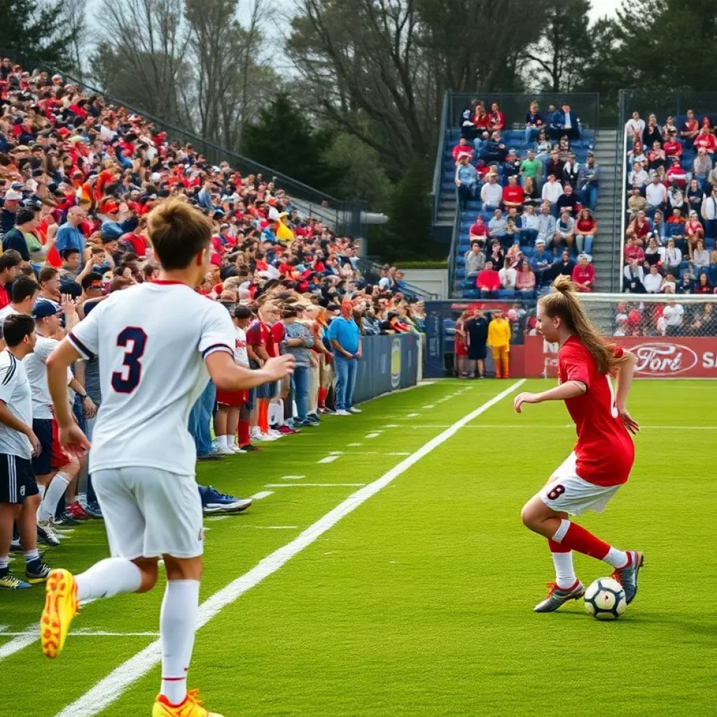 High school soccer match at Oak Mountain
