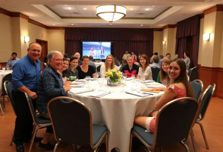 Celebration banquet for Oak Ridge High School tennis teams with players and families