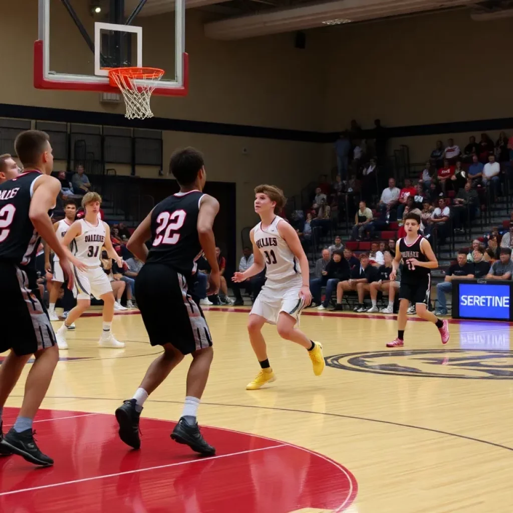 High school basketball players competing on the court in Ohio