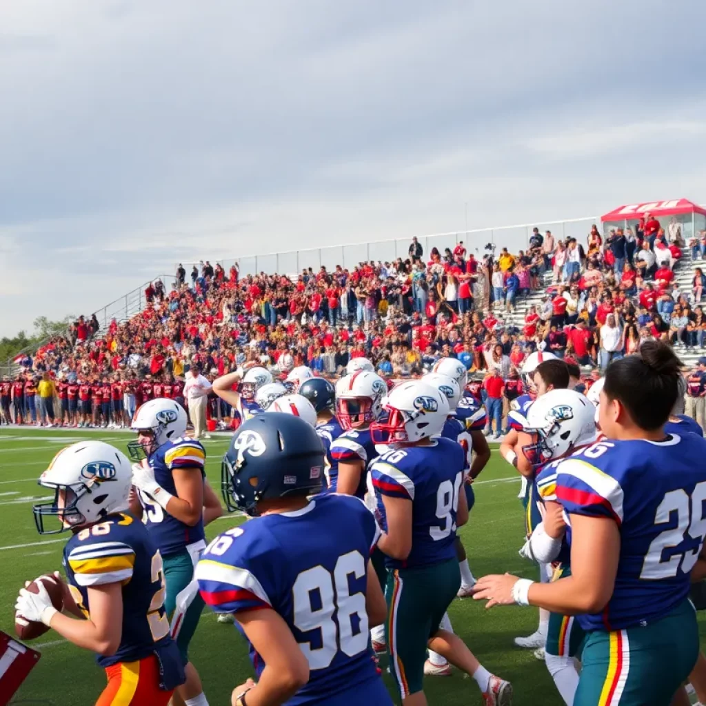 Players from Ohio high schools competing in a football game.