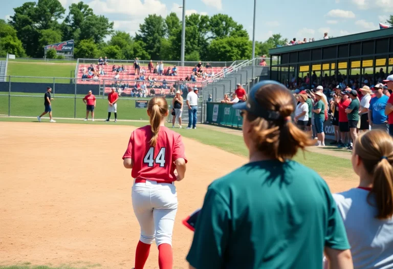 Players in action during Oregon softball playoffs