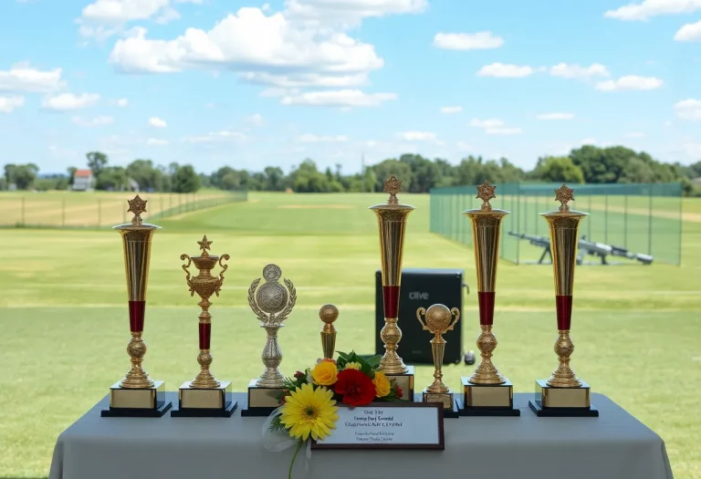 Golf trophies displayed at Pipestone's awards ceremony