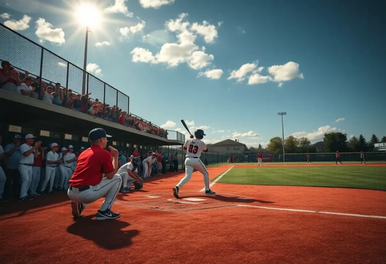 Pleasant Valley baseball team in action during a game.