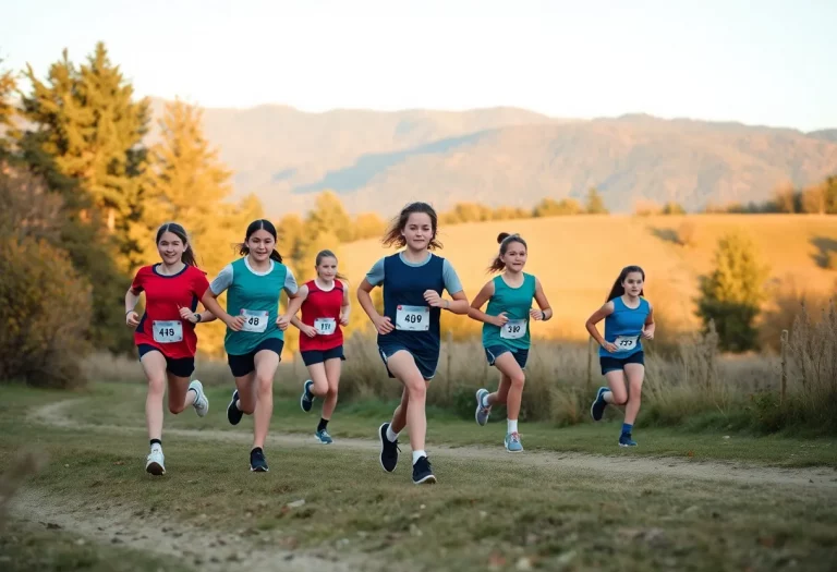 Students from Princeton High School running during morning practice