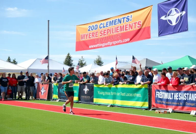Community sports celebration in Puyallup with athletes and fans