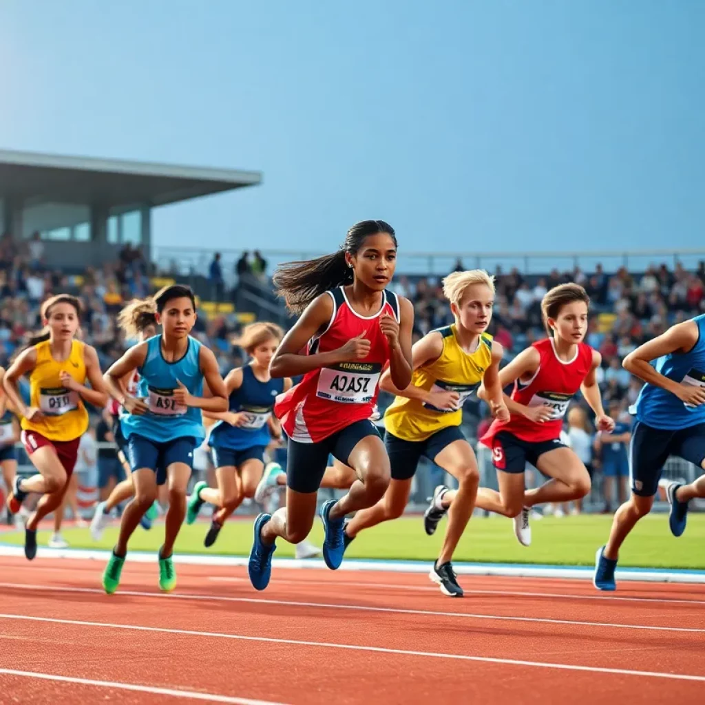 Young athletes racing at Nike Outdoor Nationals
