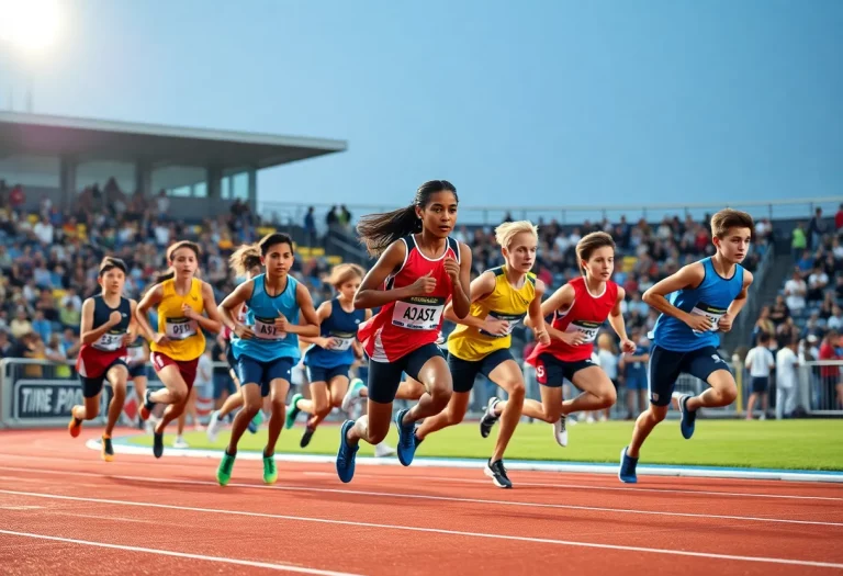 Young athletes racing at Nike Outdoor Nationals
