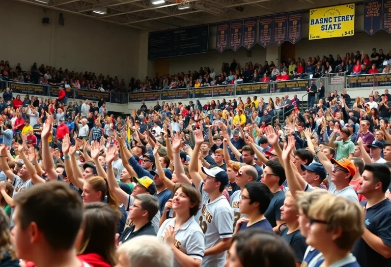 Crowd supporting Racine Park High School basketball team
