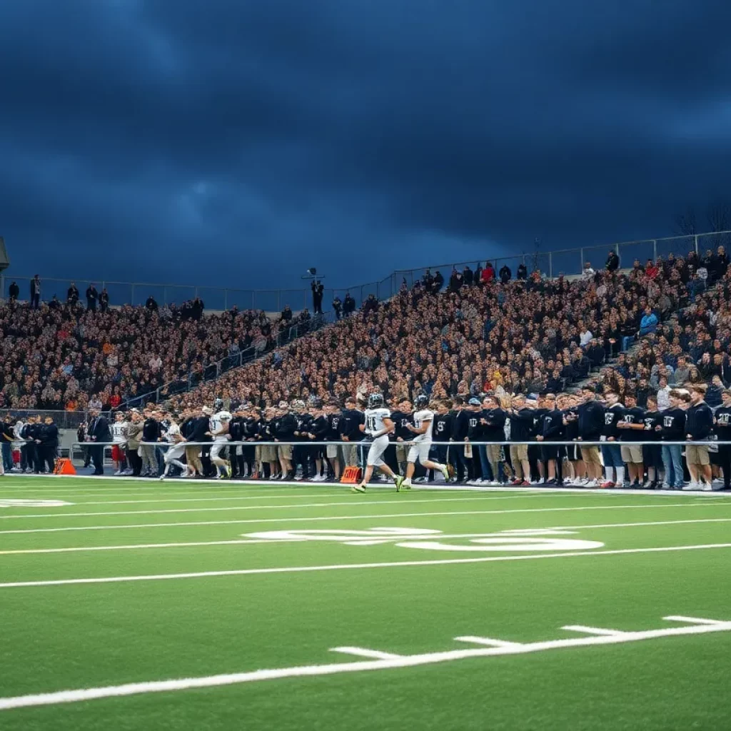 Richmond High School football team on the field