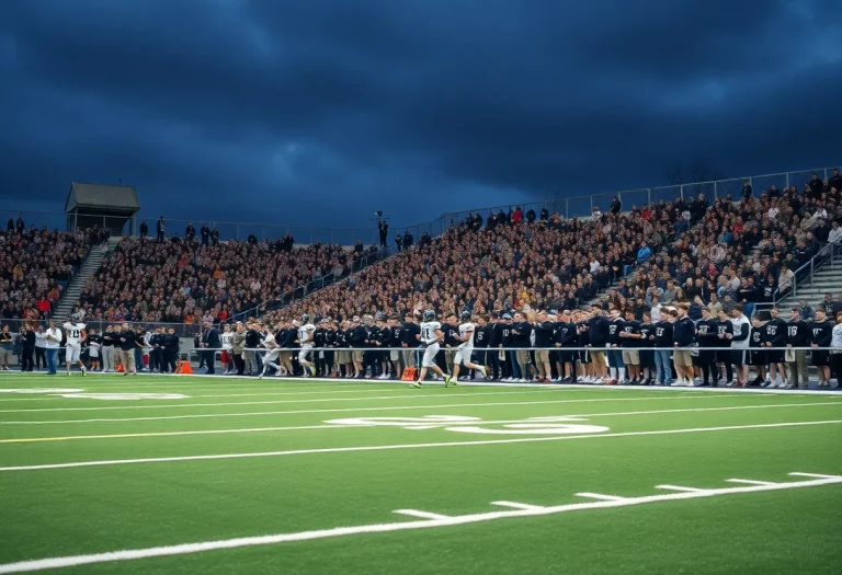Richmond High School football team on the field