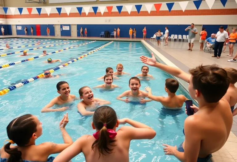 Swimmers at Rockvale High School training with their coach