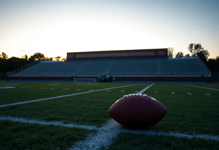 Empty football field at Roosevelt High School