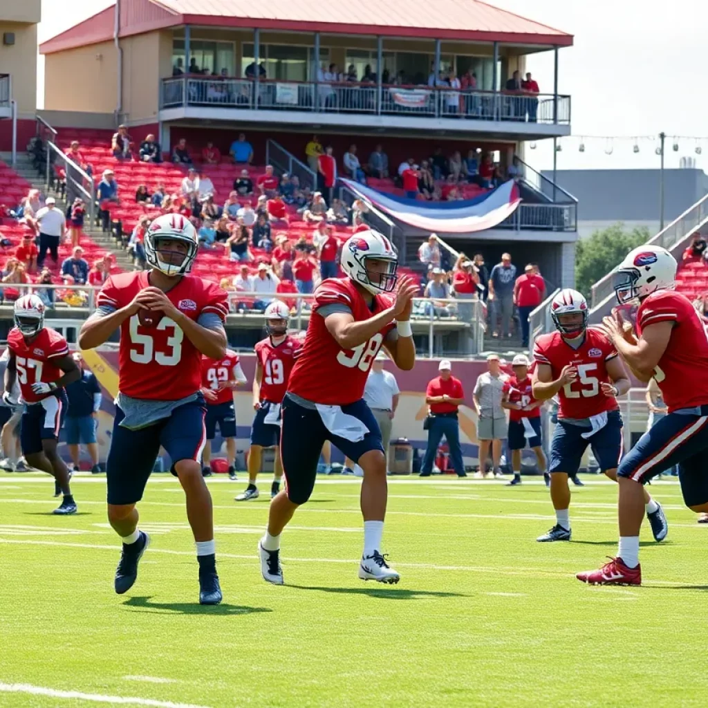 Quarterbacks training at Saints camp