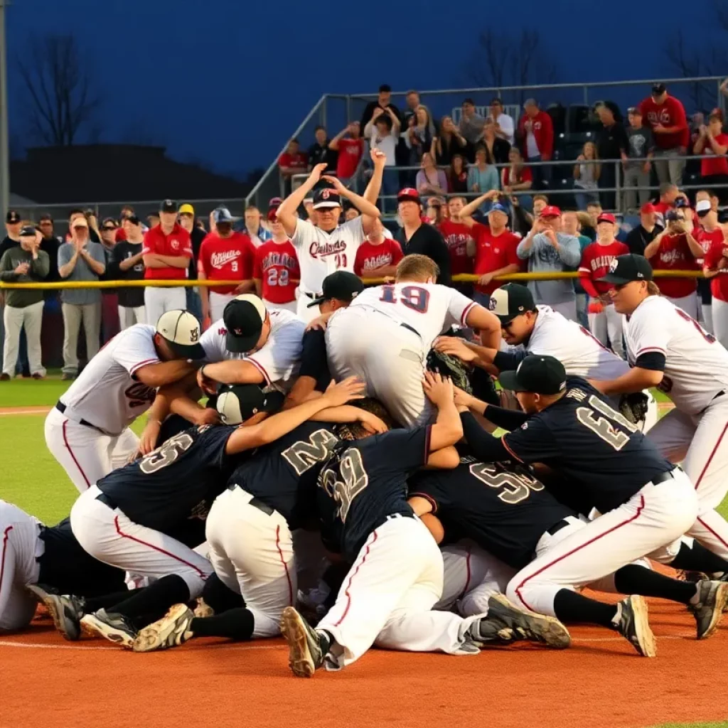 Saratoga Springs baseball team celebrating their championship win