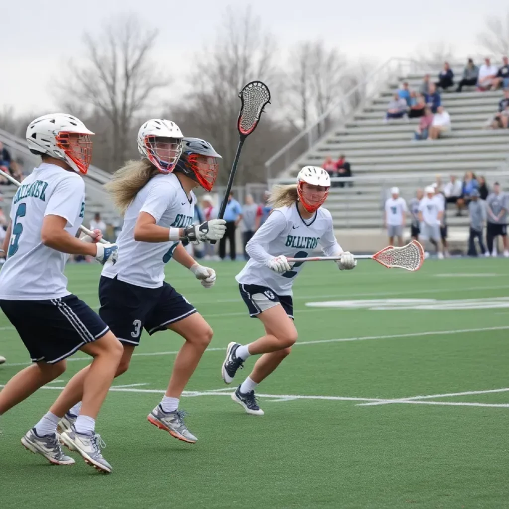 Severna Park boys' lacrosse team celebrating championship victory