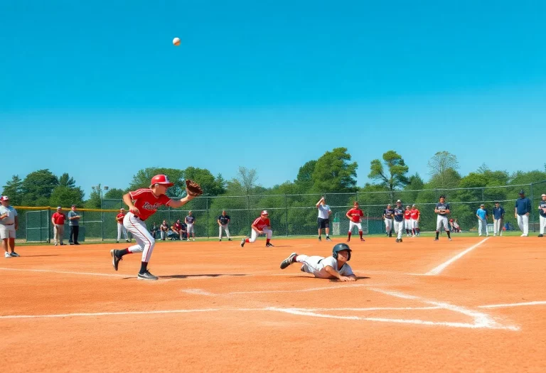 Baseball players from Sioux City high schools practicing on the field