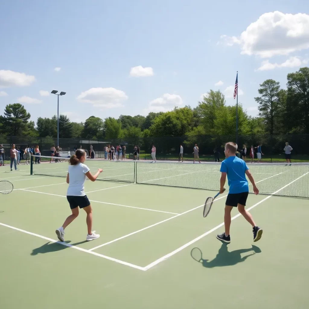 Young athletes competing in a tennis tournament at Snohomish High School