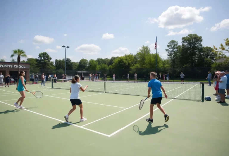 Young athletes competing in a tennis tournament at Snohomish High School