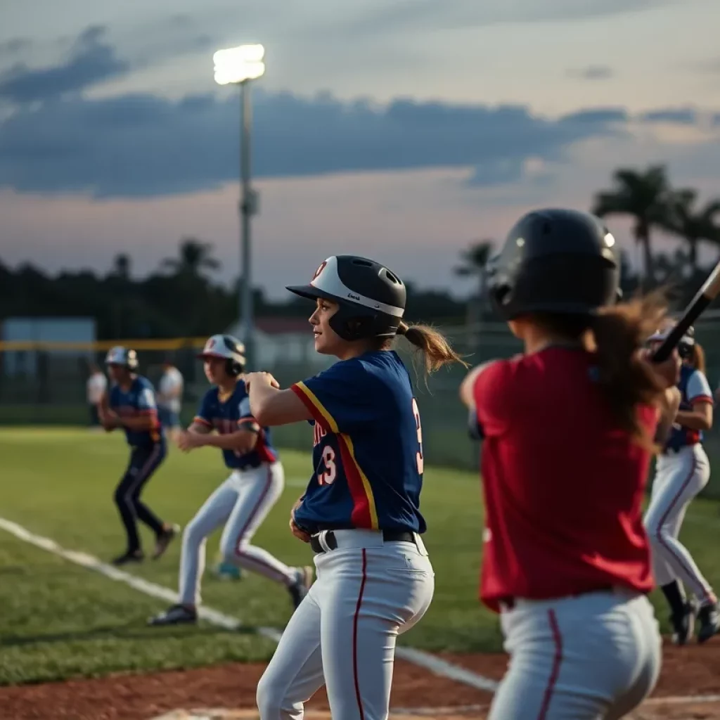 High school baseball and softball players competing in playoffs