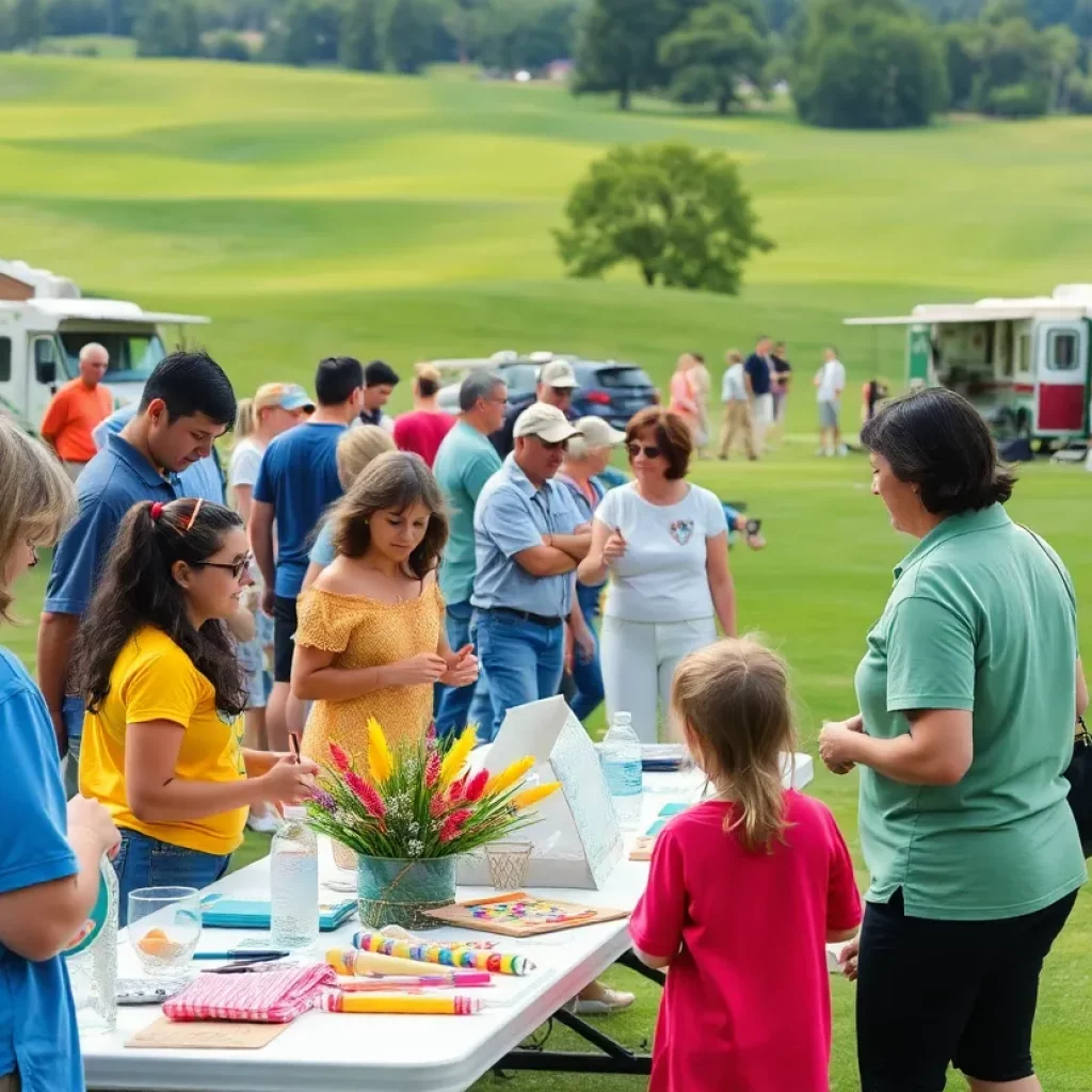 Community members celebrating at Erskine Golf Course