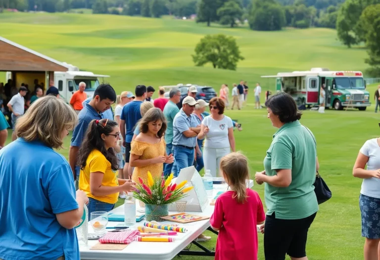 Community members celebrating at Erskine Golf Course