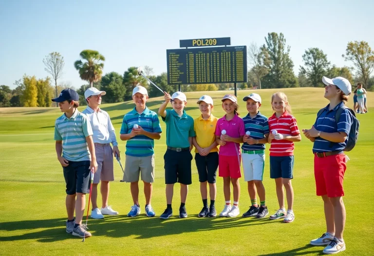 Young golfers celebrating at a tournament
