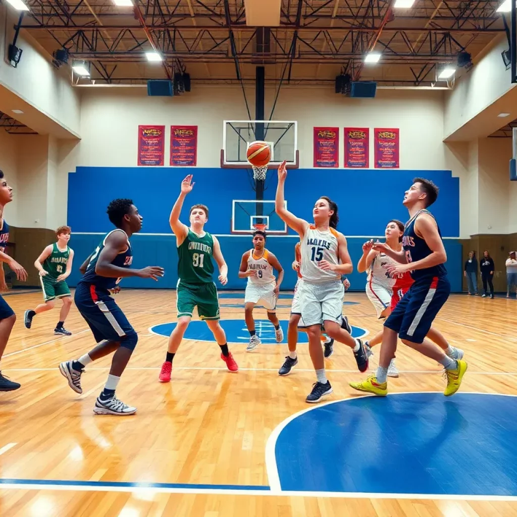 High school basketball teams competing at the TABC Showcase in Dallas.