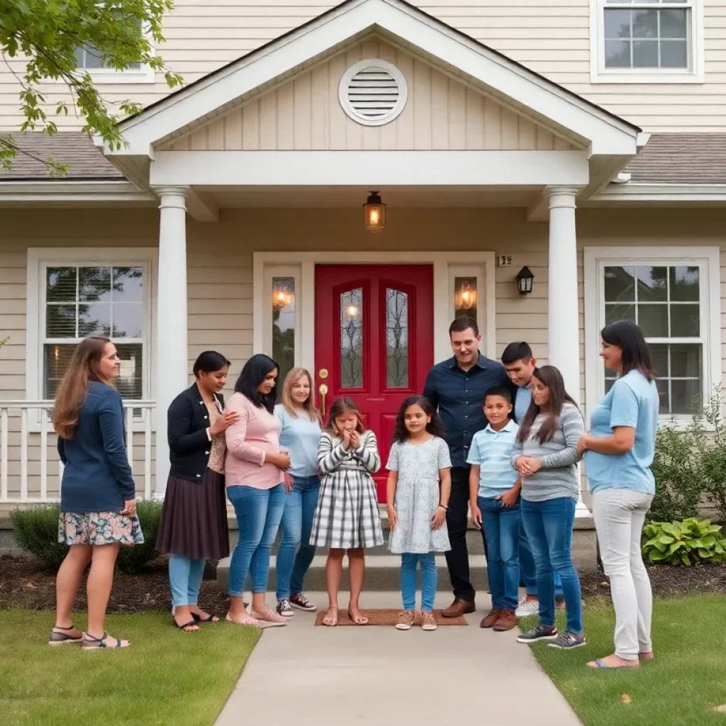Exterior view of the newly built home for the Thompson family in South Weber.