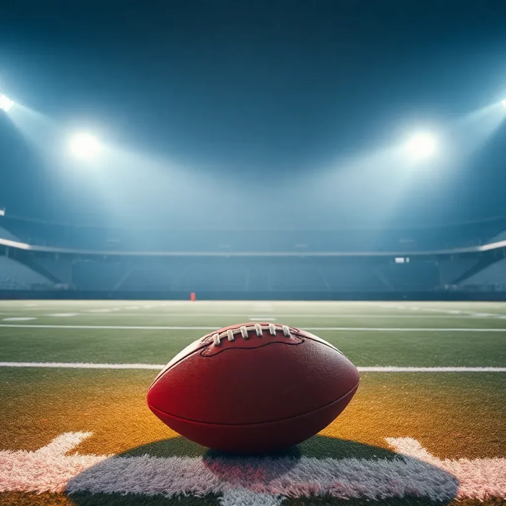 Football field tribute for Chandler Jones