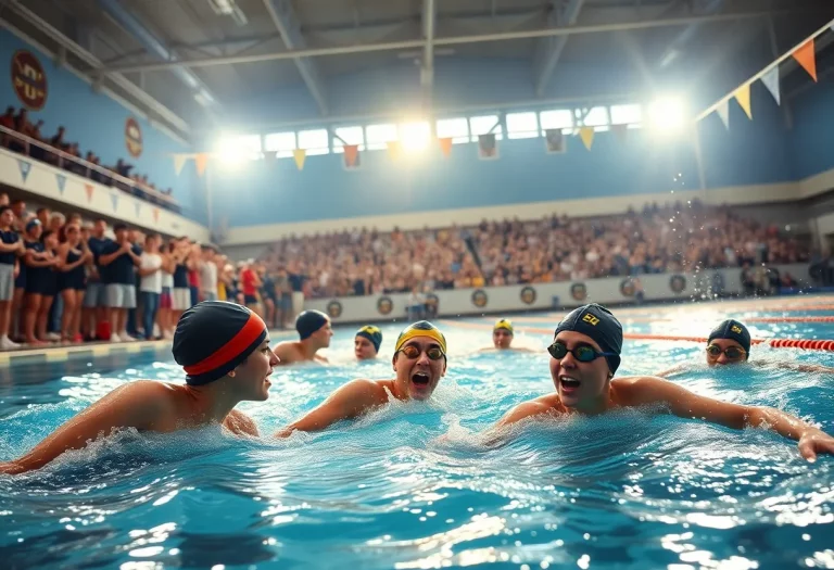 UNLV Rebels men's swimming team in action at a competitive event