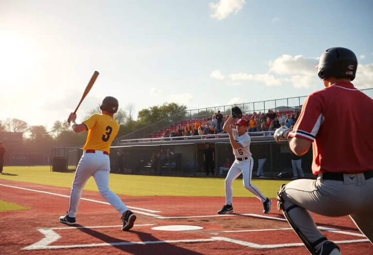 High school baseball players in action during a game in Vermont.