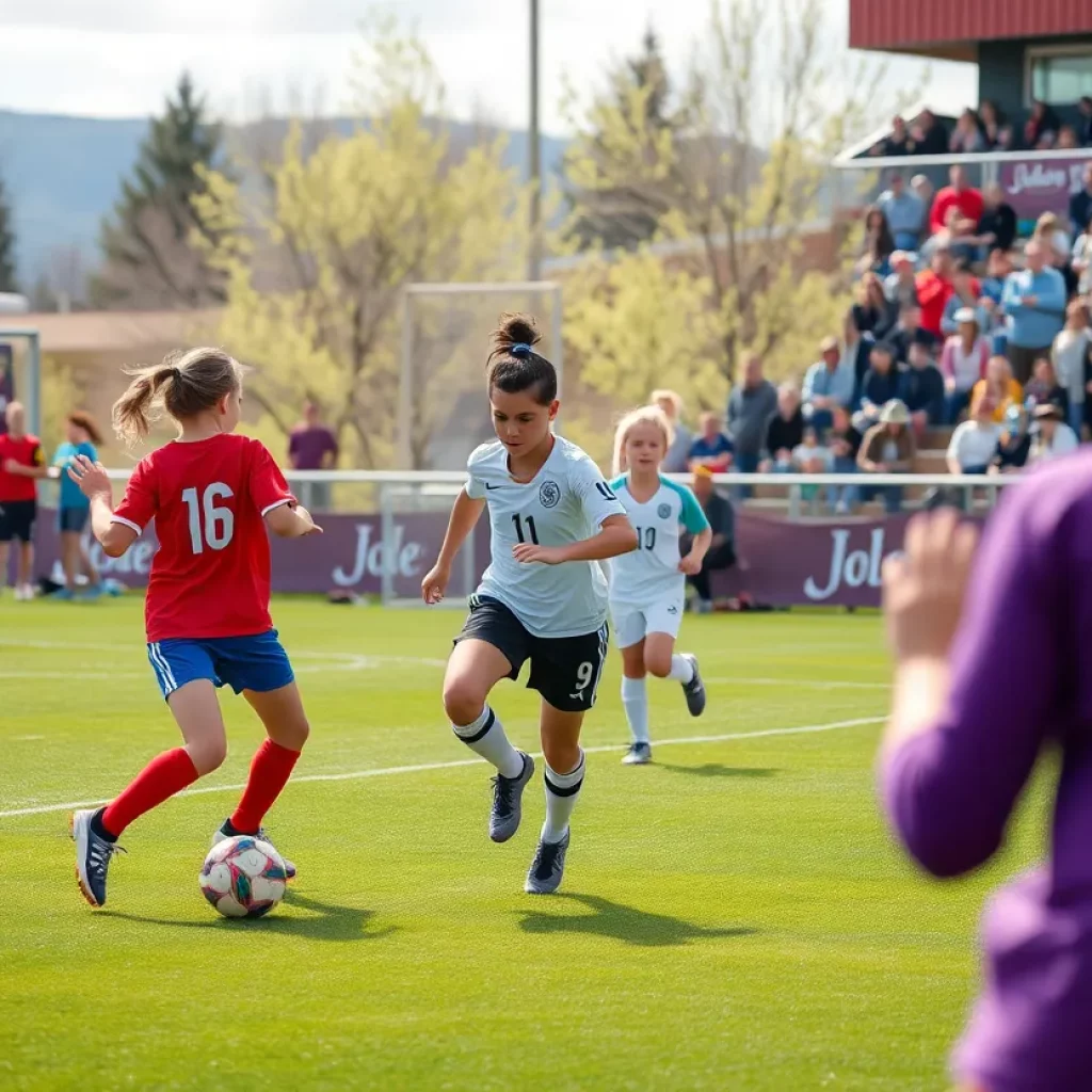 Wyoming high school soccer players celebrating on the field