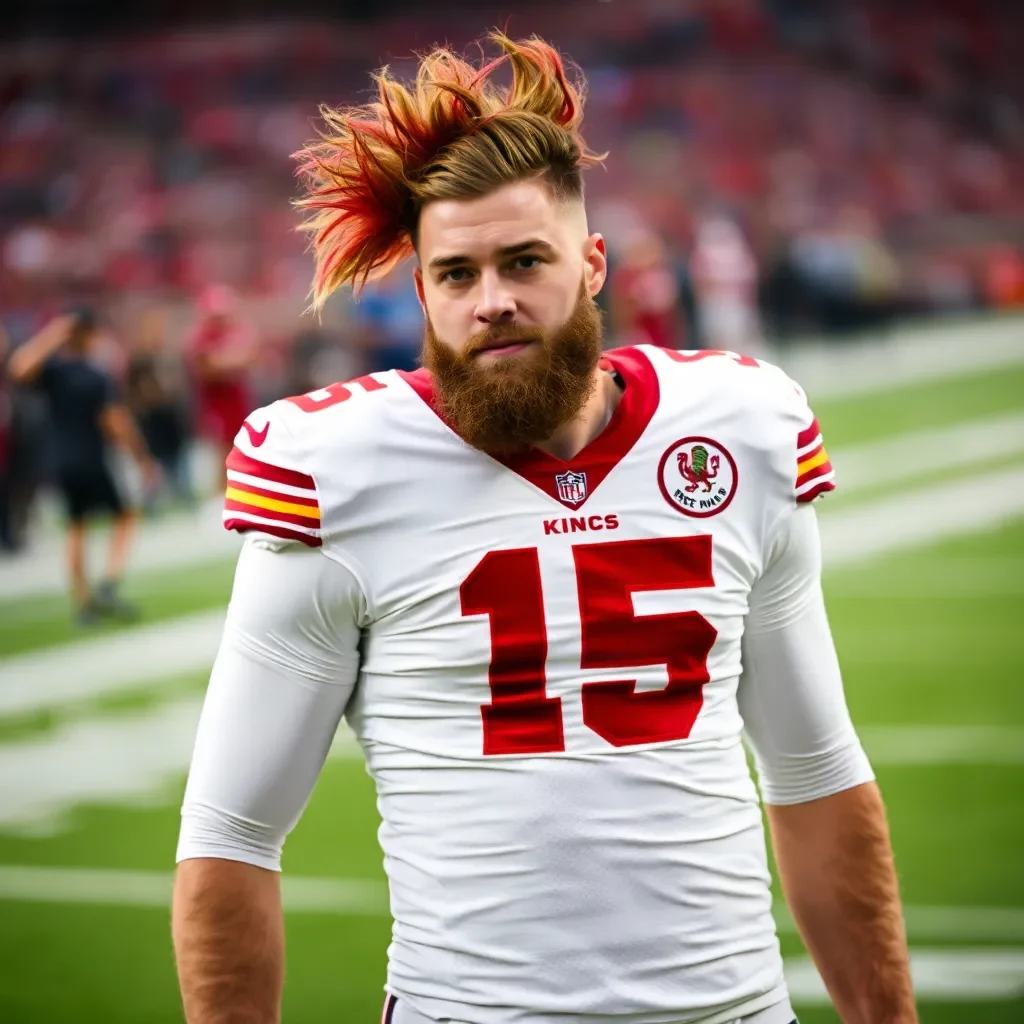 Kansas City - Travis Kelce Unveils New Hairdo Ahead of NFL Season