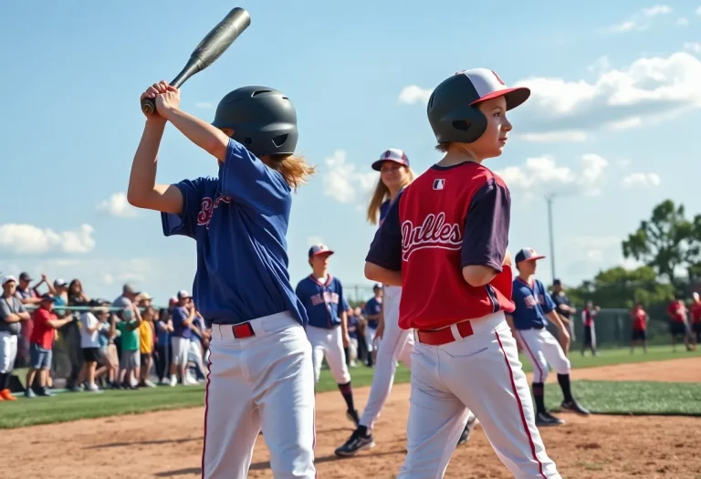 Young athletes playing baseball during a high school game.