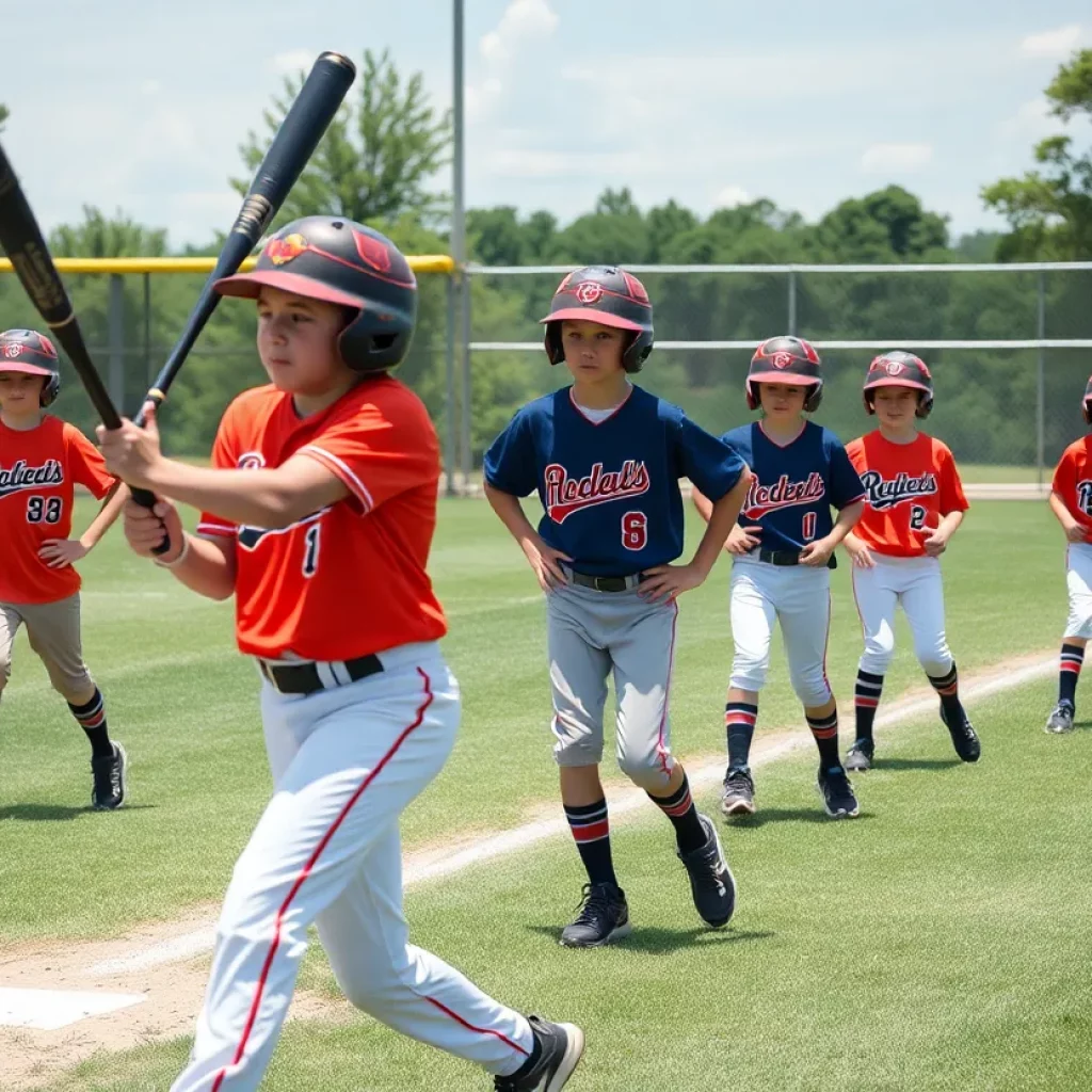 Young baseball players practicing for the 2026 MLB Draft
