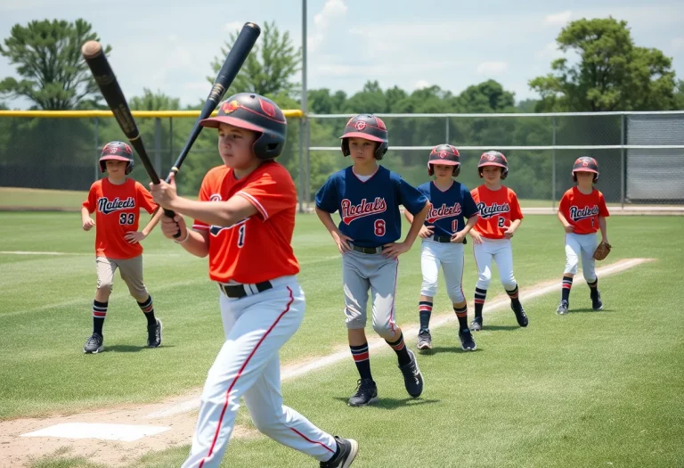 Young baseball players practicing for the 2026 MLB Draft